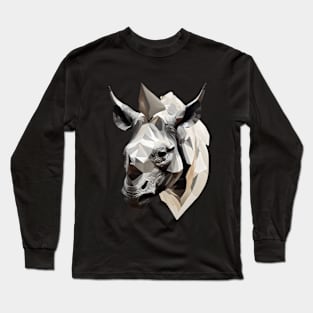 Black rhino head Long Sleeve T-Shirt